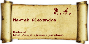 Mavrak Alexandra névjegykártya